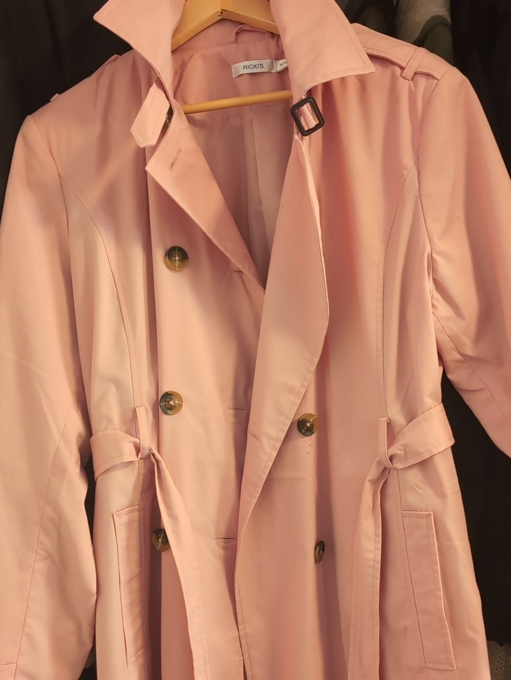 Ricki's Blush Pink Double-Breasted Trench Coat